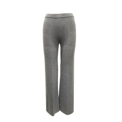 Shop Max Mara Studio Lubiana Knitted Pants In Gray