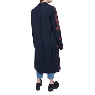 Shop Marni Wool Check Coat In Blue