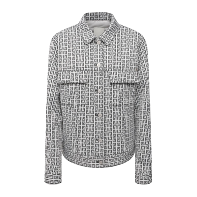 Shop Givenchy Monogram Denim Jacket In Gray