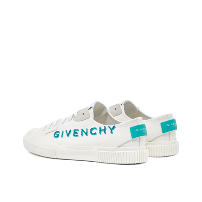 Shop Givenchy Logo Canvas Sneakers In White