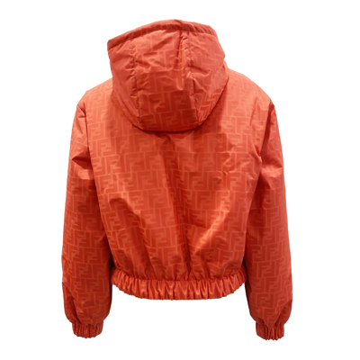 Shop Fendi Reversible Monogram Bomber Jacket In Red