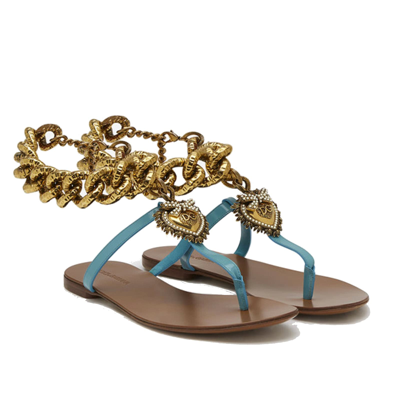 Shop Dolce & Gabbana Devotion Flip Flops In Blue
