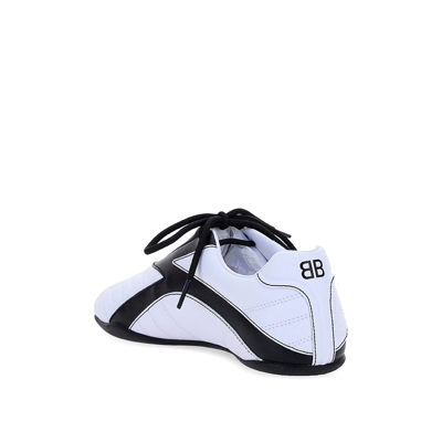 Shop Balenciaga Zen Leather Sneakers In White