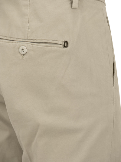 Shop Dondup Gaubert - Slim-fit Gabardine Trousers In Cream