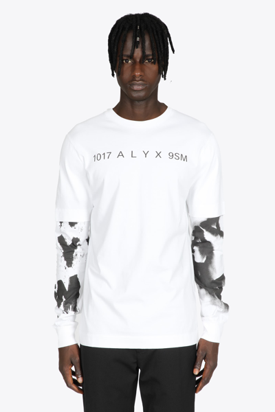 Alyx Graphic L/s T-shirt White Cotton Double Sleeves T-shirt