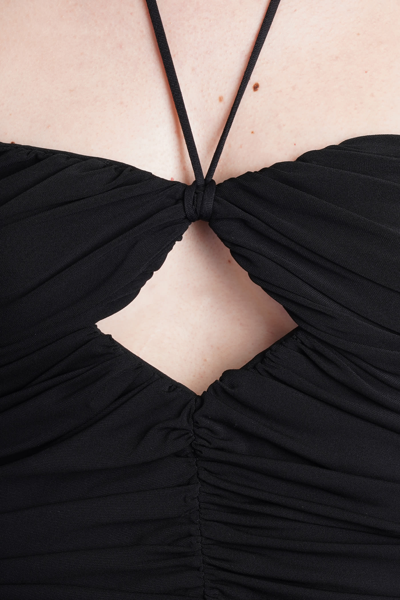 Shop Magda Butrym Dress In Black Synthetic Fibers
