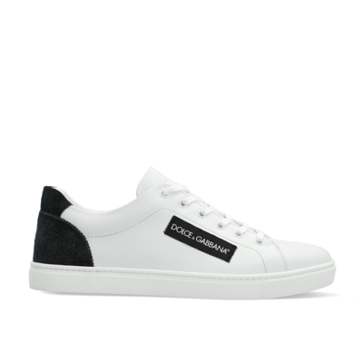 Shop Dolce & Gabbana Logo Leather Sneakers In White