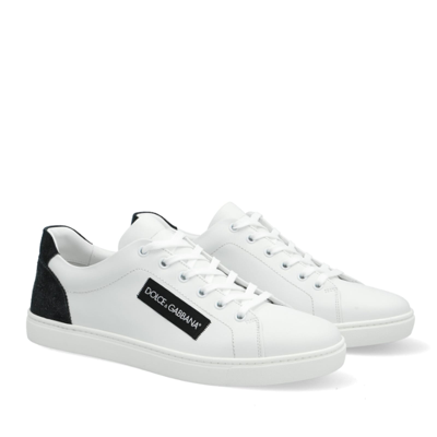Shop Dolce & Gabbana Logo Leather Sneakers In White