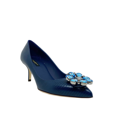 Shop Dolce & Gabbana Crystal Embellished Pumps In Blue