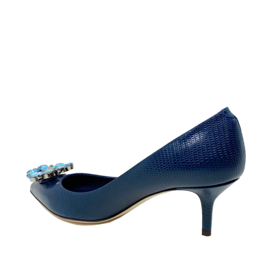 Shop Dolce & Gabbana Crystal Embellished Pumps In Blue