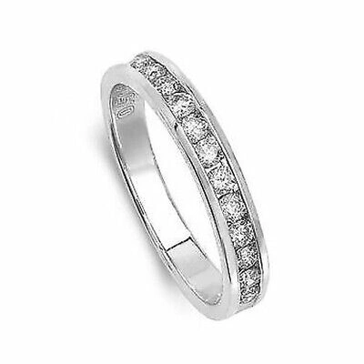 Pre-owned London Jewellery Centre Gekennzeichnet 18ct Weiss 0.50ct Diamant 1/2 Ewigkeit Ring Grössen J-q Neu