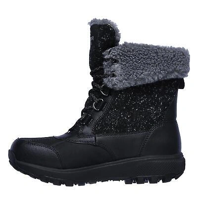 Pre-owned Skechers Damen Textil Und Leder Outdoor Stiefeletten Wanderschuhe Mit Schnürung