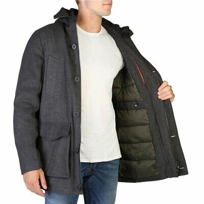 Pre-owned Alessandro Dell'acqua Herren Parka Ad8730 Grau Italy