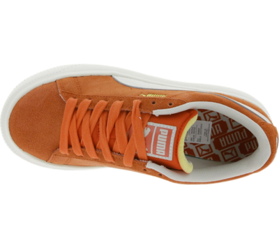 Pre-owned Puma Suede Maya Up Sneaker Damen Echtleder-schuhe Turn-schuhe Orange