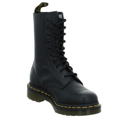 Pre-owned Dr. Martens' Dr.martens Damen 1490 Virginia Schwarzer Glattleder Boot