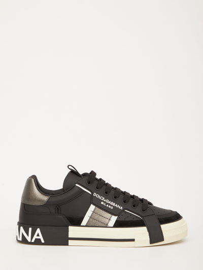 Shop Dolce & Gabbana Custom 2.zero Sneakers In Black/white