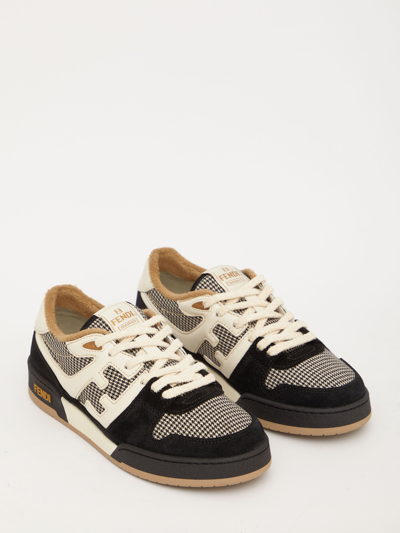 Shop Fendi Match Sneakers In White