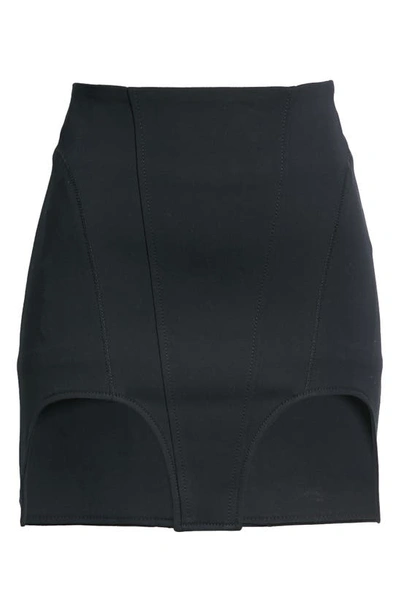 Shop Dion Lee Double Arch Cotton Blend Miniskirt In Black