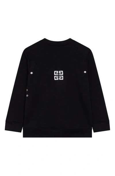 Shop Givenchy Kids' Bandana Fleece Logo Graphic Sweatshirt With Removable Hood In 09b-black