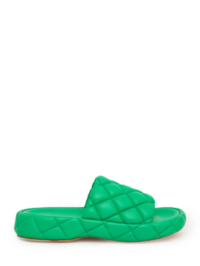 Shop Bottega Veneta Padded Green Sandals