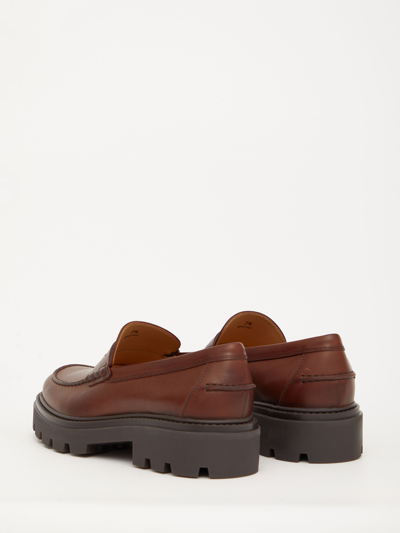 Shop Tod's Brown Leather Loafers