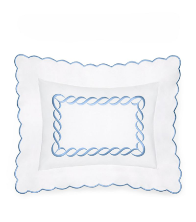 Shop Pratesi Treccia Oxford Pillowcase (30cm X 40cm) In Blue