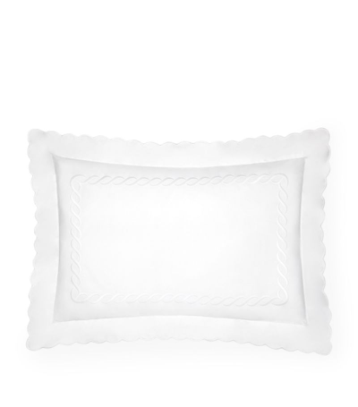 Shop Pratesi Treccia Oxford Pillowcase (50cm X 75cm) In White