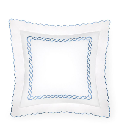 Shop Pratesi Treccia Square Oxford Pillowcase (65 X 65cm) In Blue