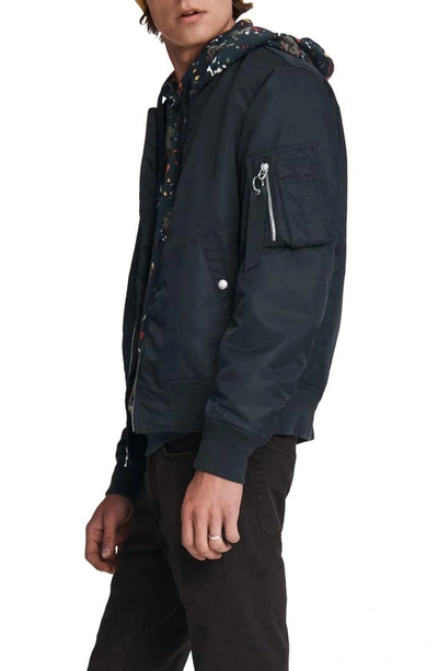 Rag & Bone Icons Manston Recycled Nylon Bomber Jacket In Black