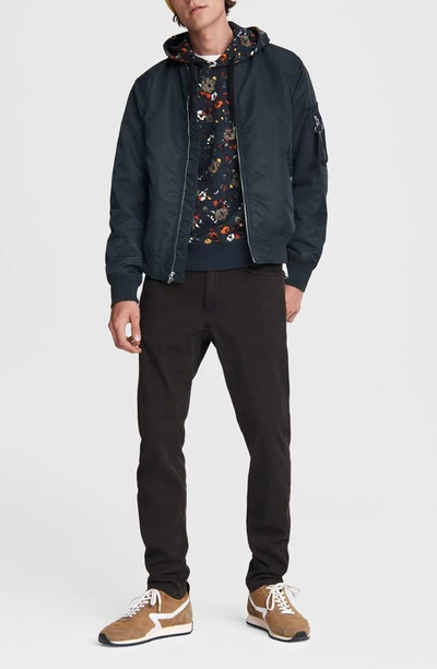 Rag & Bone Icons Manston Recycled Nylon Bomber Jacket In Black