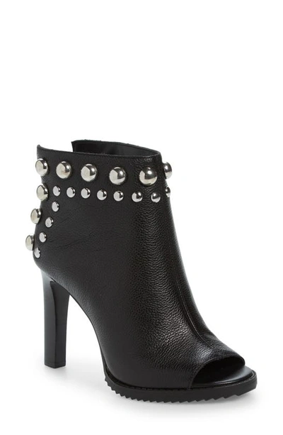 Karl Lagerfeld Bonnie Peep Toe Stud Bootie In Black ModeSens
