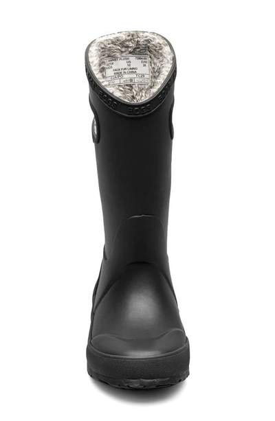 Shop Bogs Plush Insulated Waterproof Rain Boot In Black