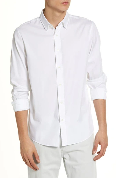 Shop Faherty The Movement Button-up Shirt In Cloud White