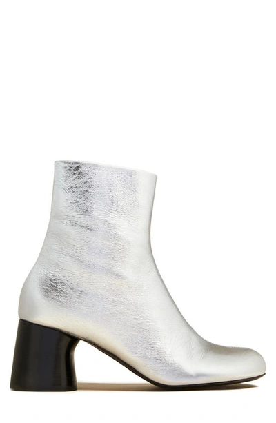 Shop Khaite Admiral Metallic Ankle Boot In Silver