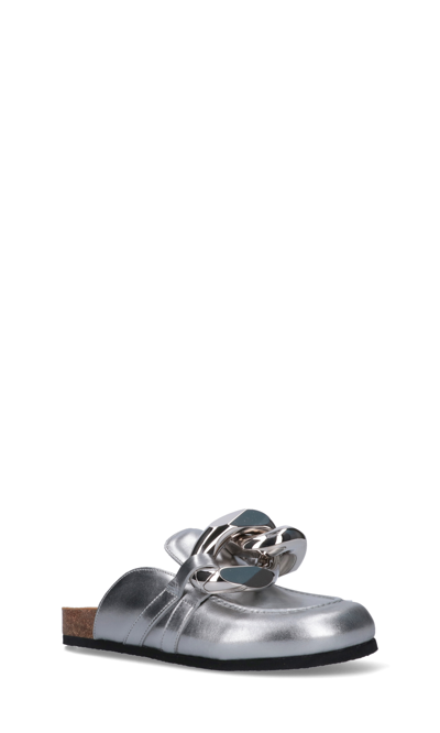 Jw Anderson Chain-link Metallic Loafer Mules