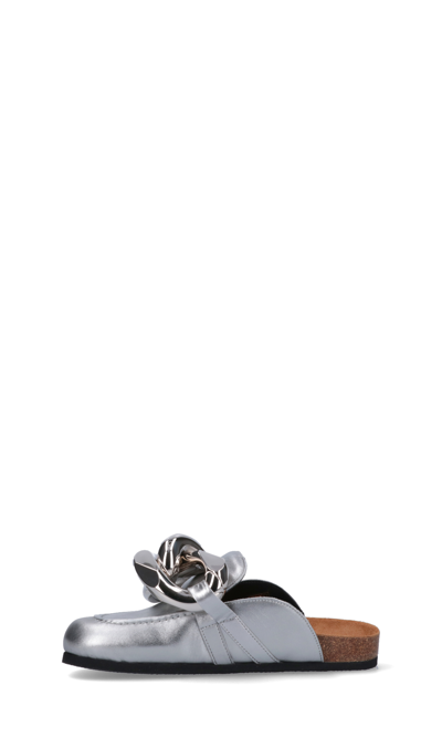 Jw Anderson Chain-link Metallic Loafer Mules