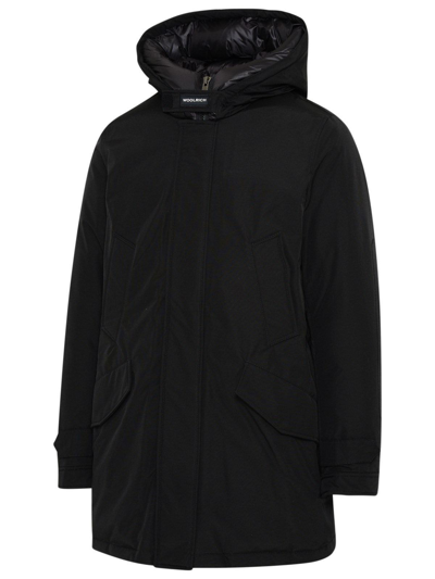 Shop Woolrich Zip-up Hooded Parka In Nero