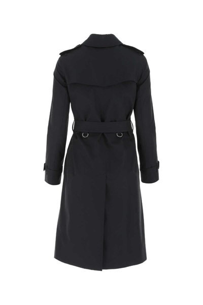 Shop Burberry Double-breasted Trench Coat In Blu