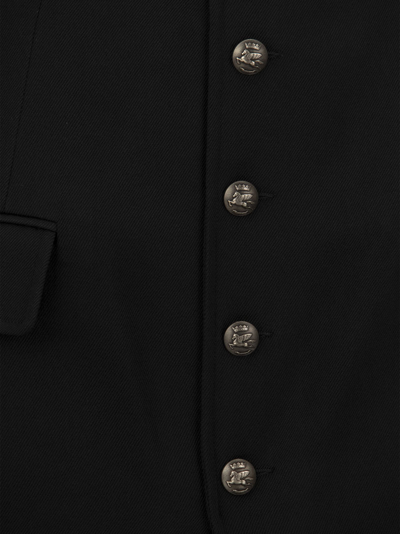 Shop Etro Wool Skirt With Pegasus Buttons In Black