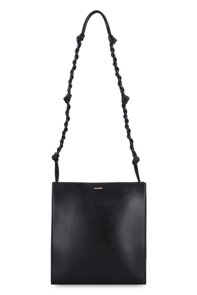 Shop Jil Sander Tangle Leather Crossbody Bag In Black