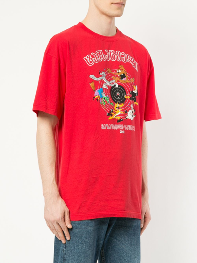 Shop Vetements Cartoon-print T-shirt In Red