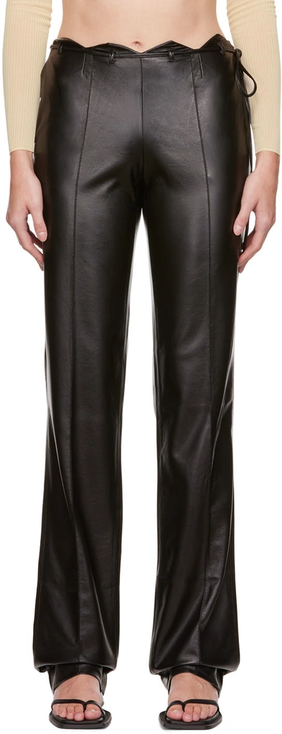 Shop Aya Muse Black Lavalle Faux-leather Pants