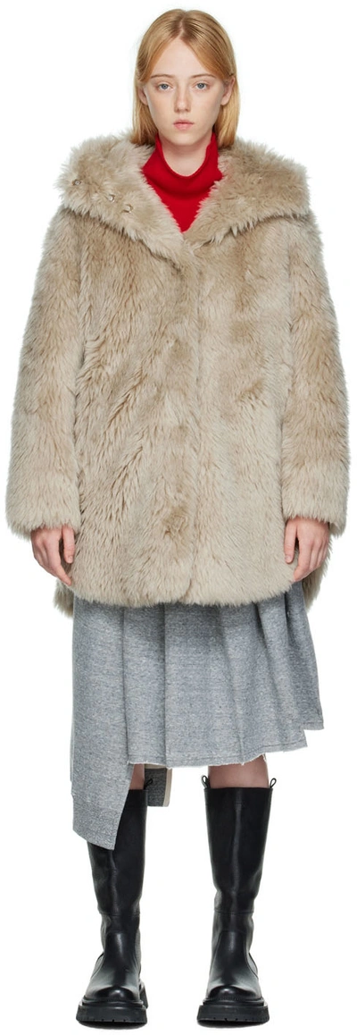 Shop Yves Salomon Beige Wool Coat In A2156 Madeleine