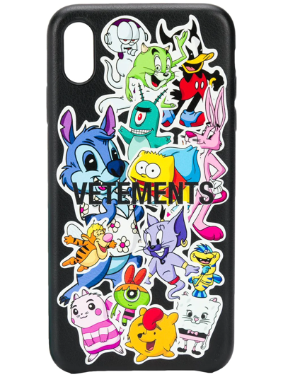 Shop Vetements Cartoon Iphone Xs Max Case In Black