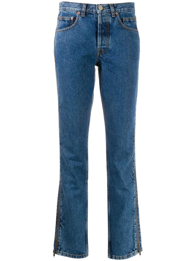 Shop Vetements Zipped-side High-rise Jeans In Blue