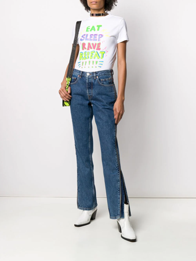 Shop Vetements Zipped-side High-rise Jeans In Blue