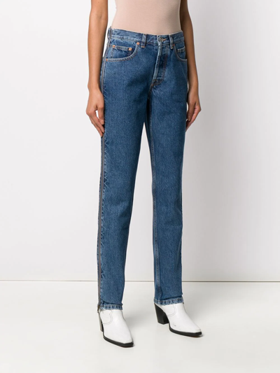Shop Vetements Zipped-side High-rise Jeans In Blue