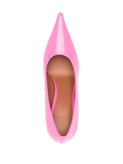 Shop Vetements Drill-heel Leather Pumps In Pink