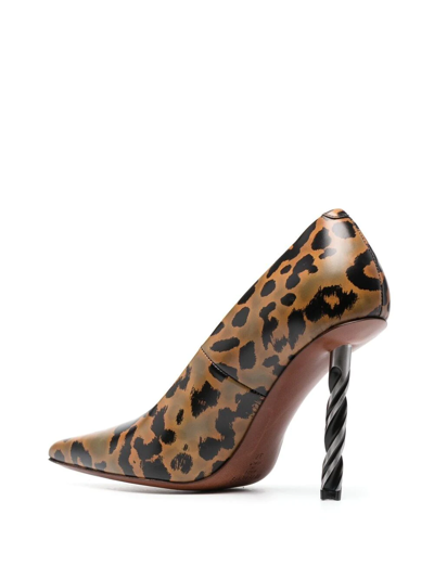 Shop Vetements Drill-heel Leopard-print Pumps In Brown