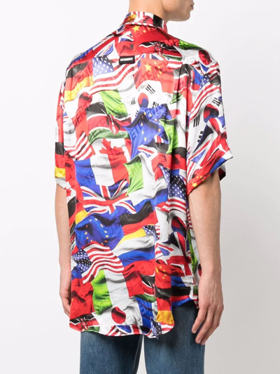 Shop Vetements Flag-print Shirt In Red